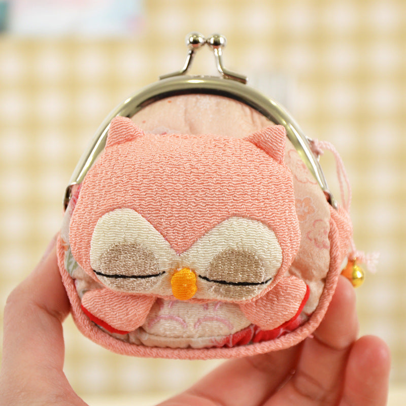 Et l'aile vent Owl sac de monnaie sac à main Crêpe Buckle avec fond ZB077 peut recevoir Customi