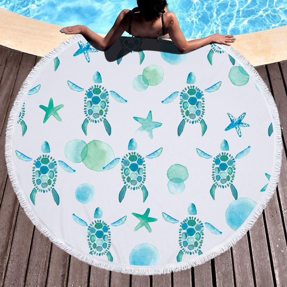 Tapis microfibre rond de plage serviette yoga