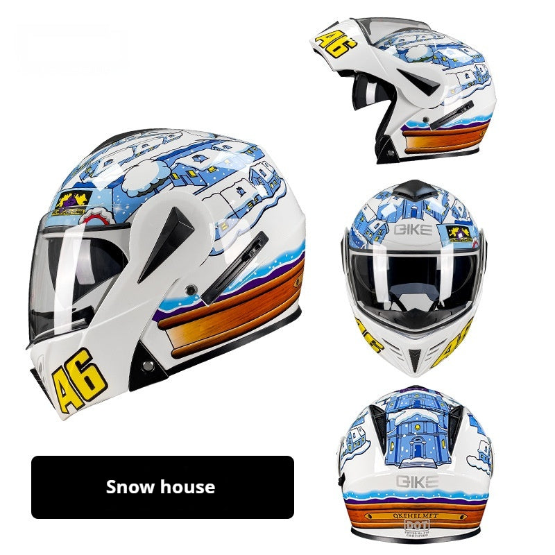 Casque de moto de sécurité de la personnalité d'hiver pour hommes et femmes