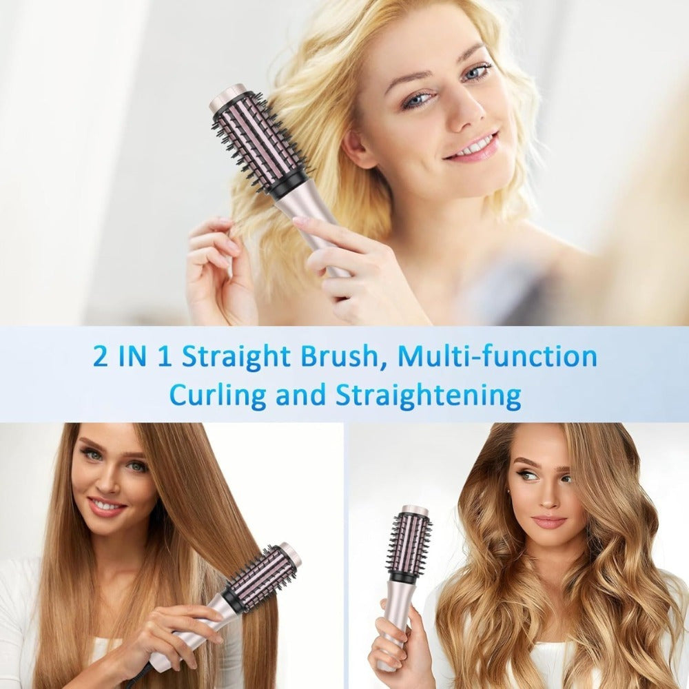 Brosse de lissage des cheveux en or rose - Brosse de lissage pour soins quotidiens et cheveux droits