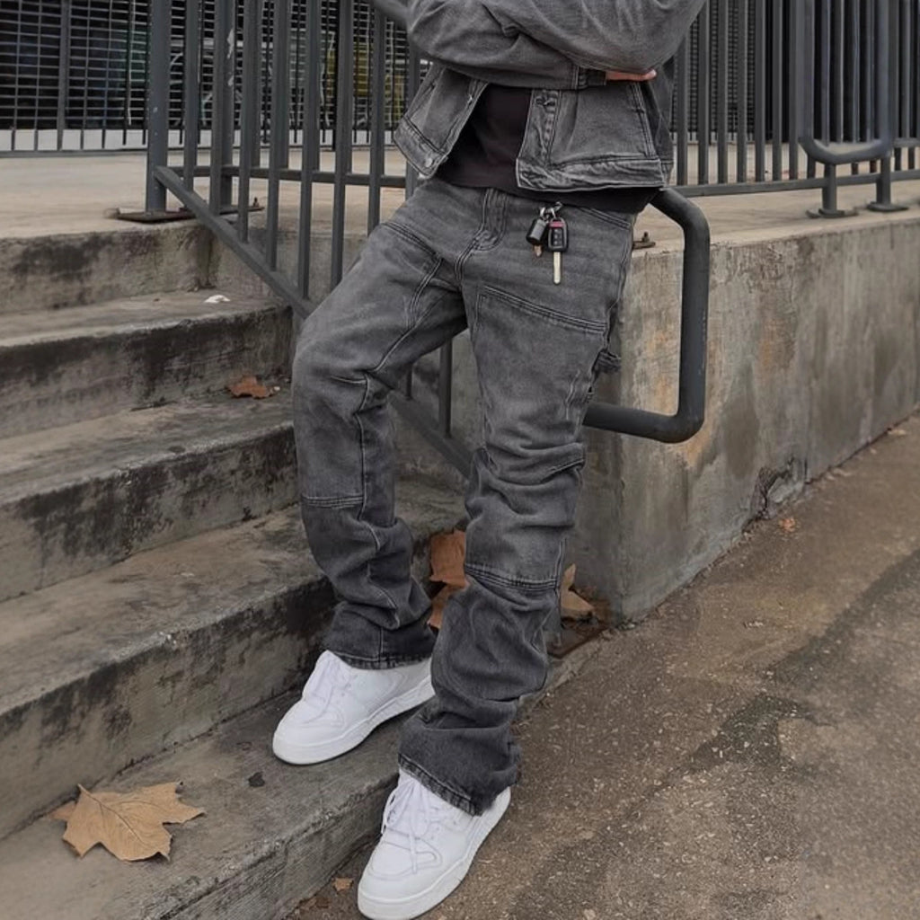 Pantalons de bootcut à stretch hip-hop à large jambe