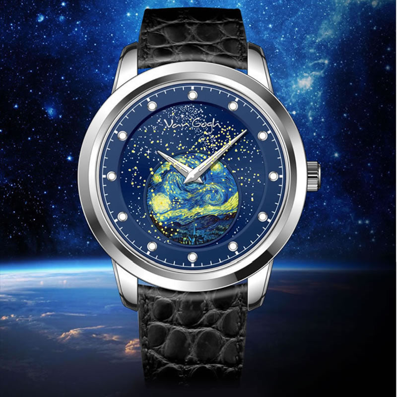 Van Gogh Quartz Wrist Watch La série de nuit étoilée