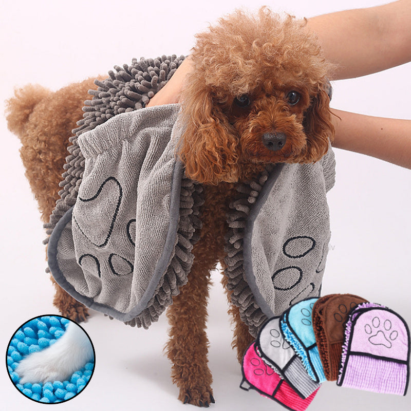 Chiens Chats Serviettes Chien Super Absorbant Peigne de bain Microfibre Serviettes de bain Bain de chat à séchage rapide