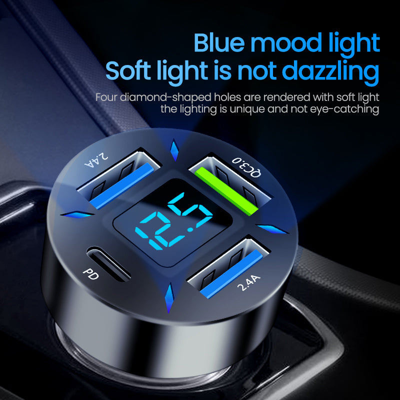 Prise de transfert universelle rapide Chargeur de voiture multifonction USB4 Port