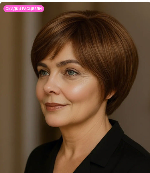 Femme Brown Wig Cap Full-Cover Stylish Everyday Elegant Wig