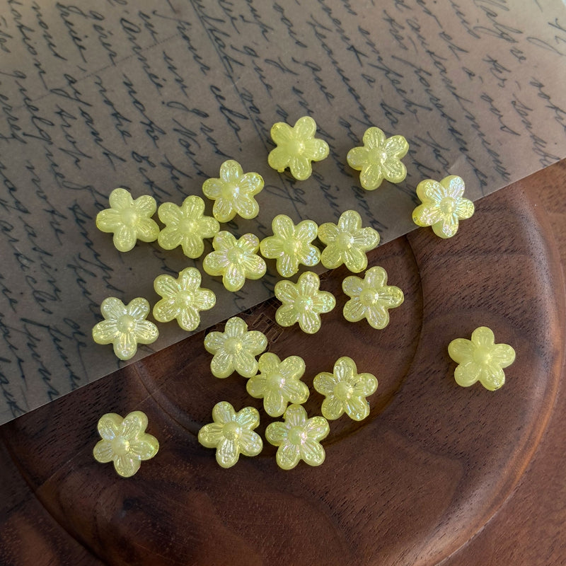 10mm couleur mixte perles de fleurs acryliques cinq-pieds