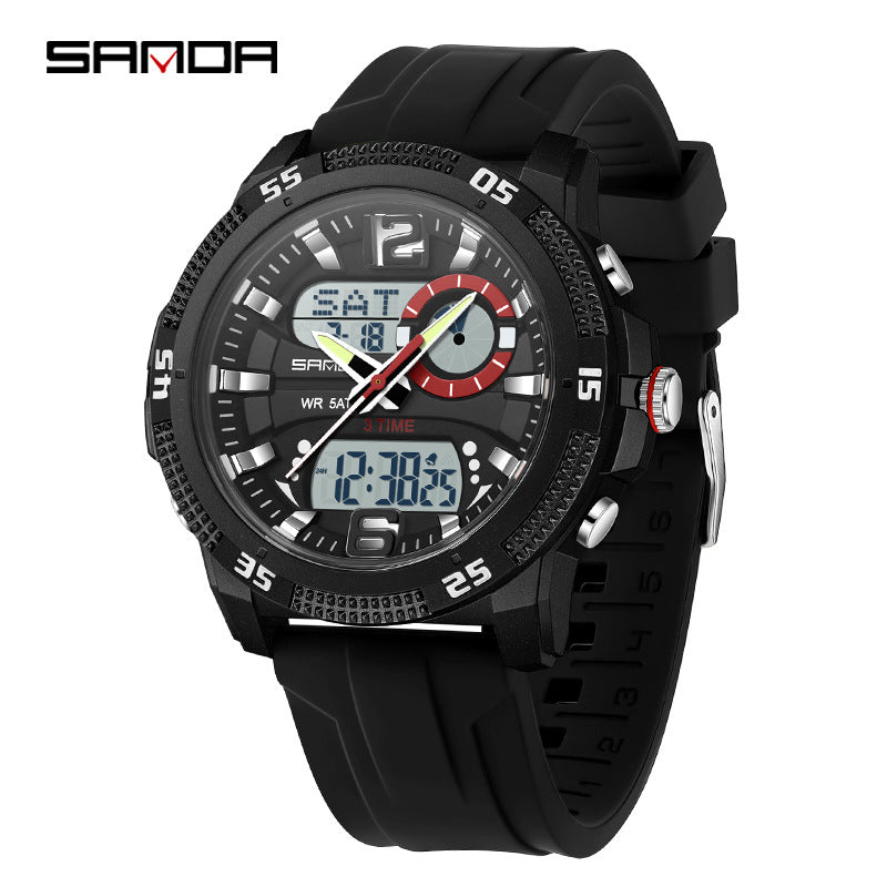 SANDA hommes montre électronique jeunesse réveil lumineux Sporty