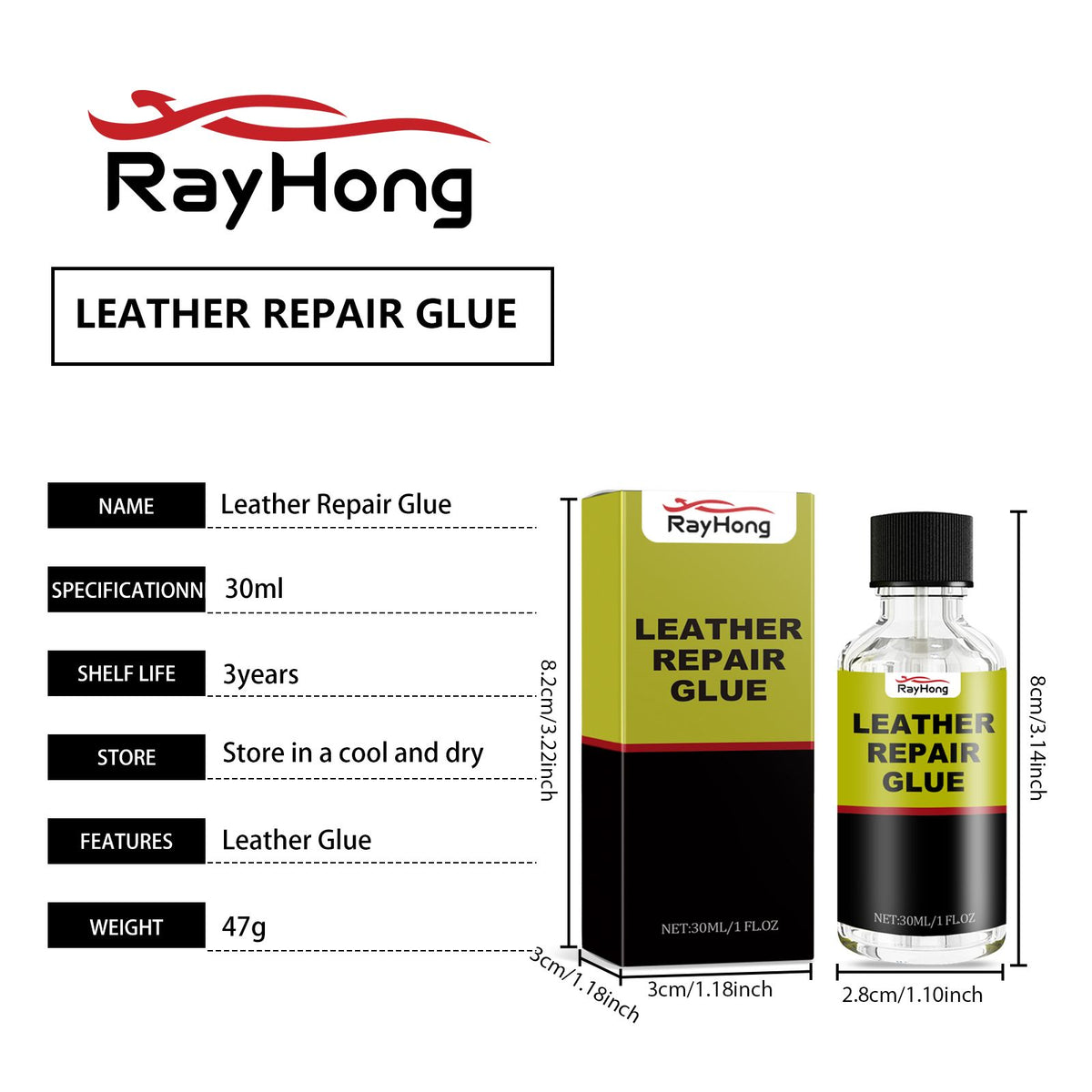 RAYHONG Colle de réparation en cuir automobile