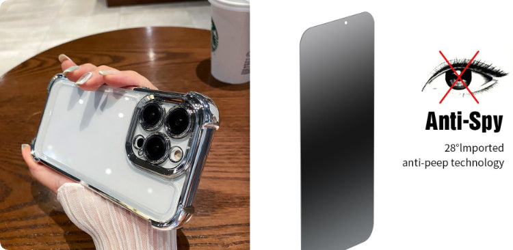Four-corner Étui de téléphone résistant à la chute Couverture complète Transparent Electroplated Space Protectiv