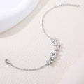 S925 Argent Sterling Lab-Grown Gemme Bracelet papillon 16cm Bleu P Encre Moissanite Plat
