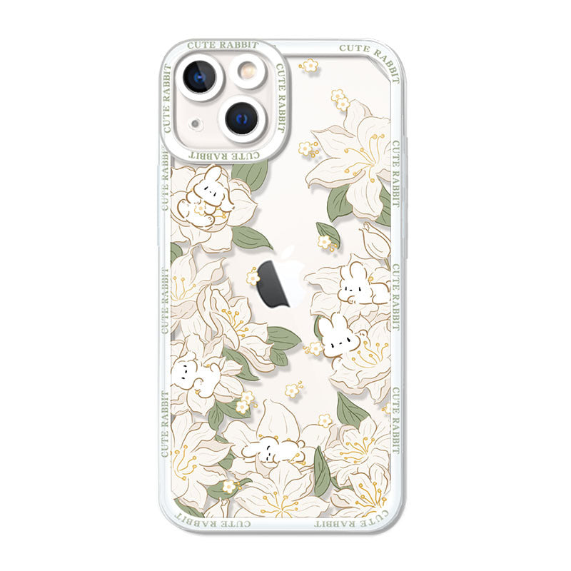Fleurs Lapin Téléphone Protection Cas Anti-chute
