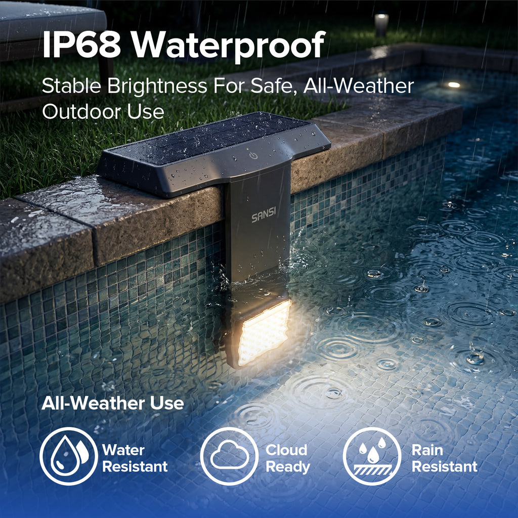 SANSI Solar Poolside RGB Light avec télécommande rechargeable IP68 Waterproof Pool Light pour Ing