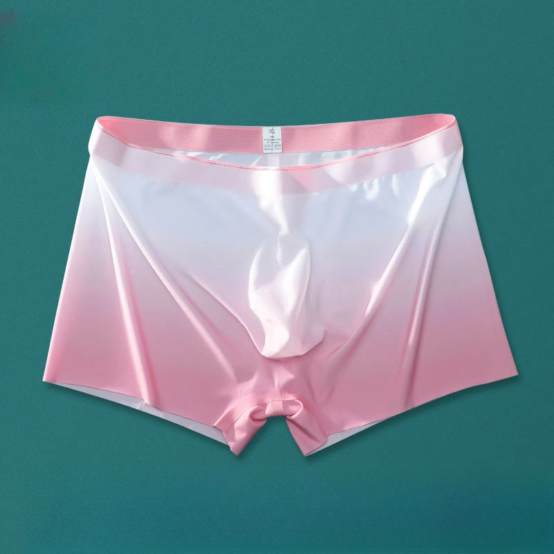 Spring and Summer Ice Silk Men's One-piece Full Seamless Boxers