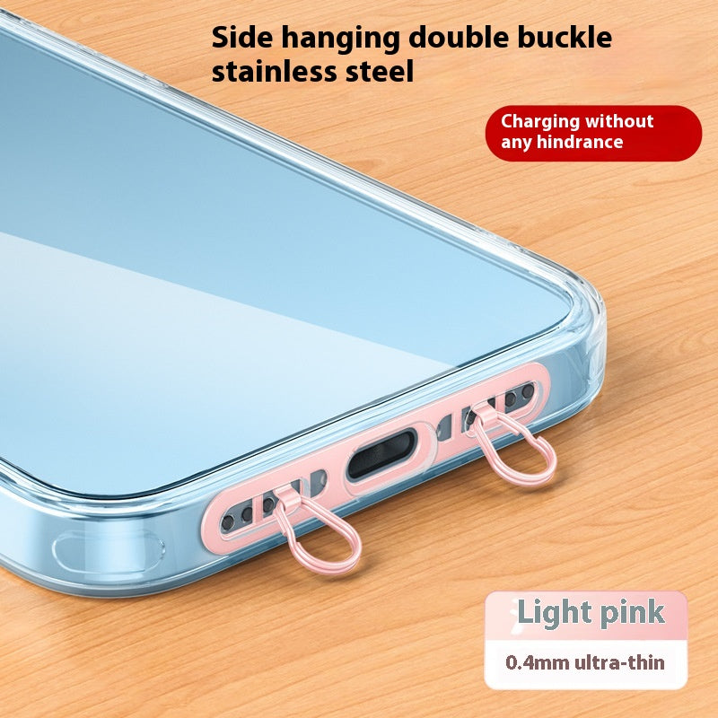 Téléphone mobile Lanyard Acier inoxydable côté suspension Clip anti-perte joint double boucle