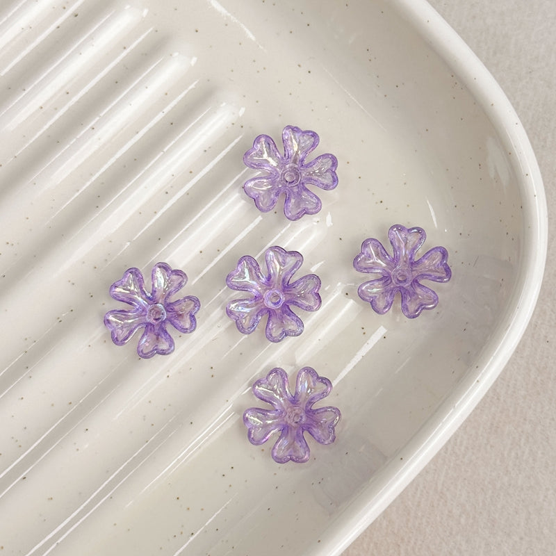 Perles de fleurs en acrylique 5-Petal