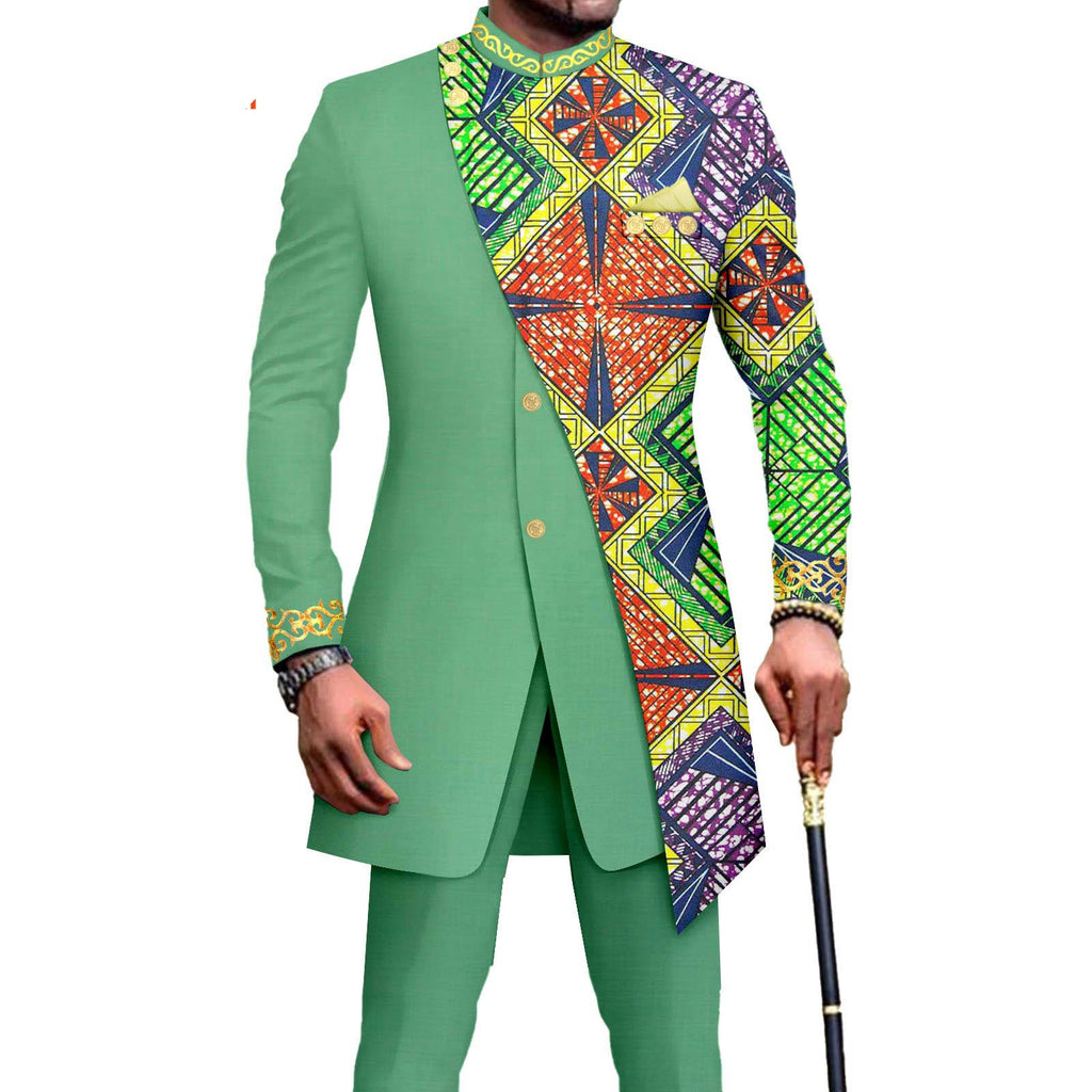 Costume deux pièces pour hommes africains Slim L