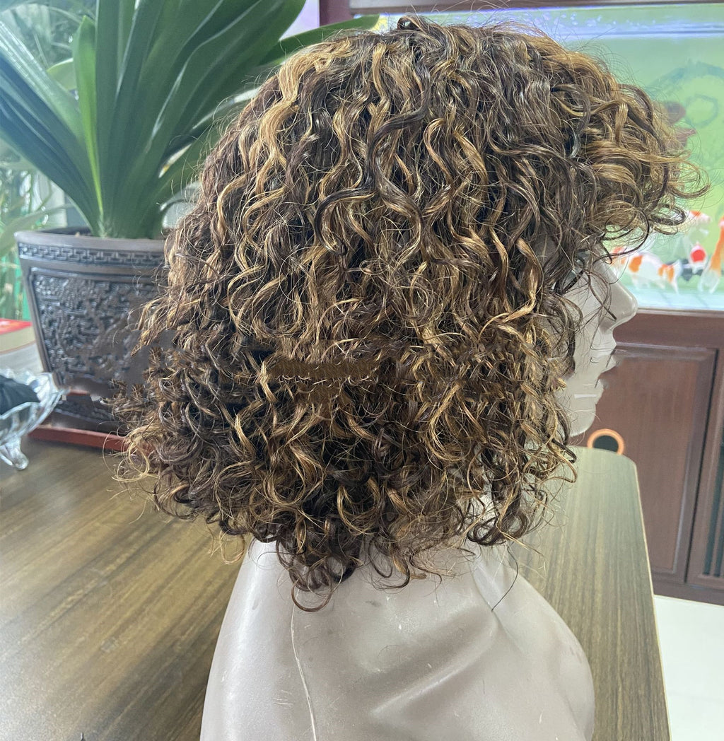 Cheveux humains Mécanisme complet Bob Headgear