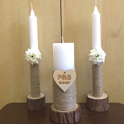 Porte bougies de mariage en bois
