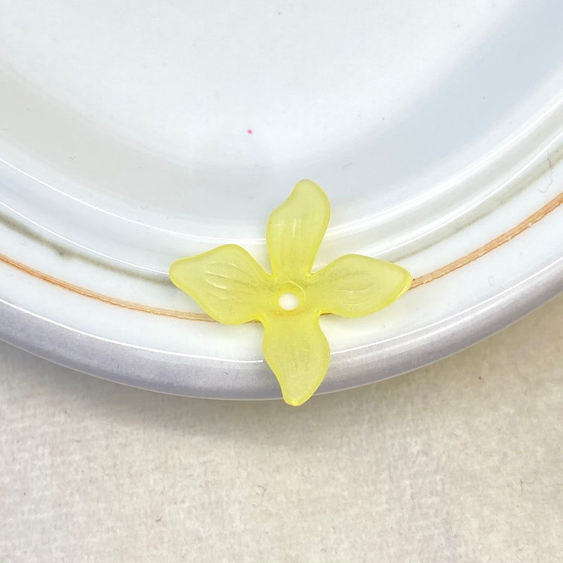 Perles de fleurs acryliques 4-Petal givrées