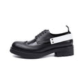 Chaussures en cuir fabriquées à la main avec une semelle épaisse pour plus de hauteur