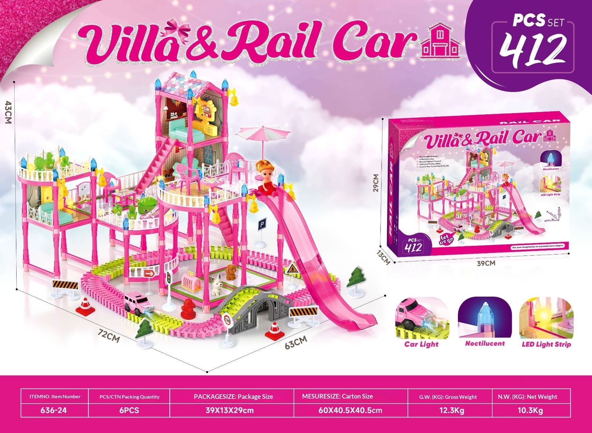 Playhouse Toy Dollhouse pour enfants en plastique