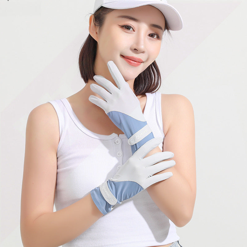 Pare-soleil pour les femmes d'été Ice-Felt à deux doigts coupés Gants minces protecteurs UV