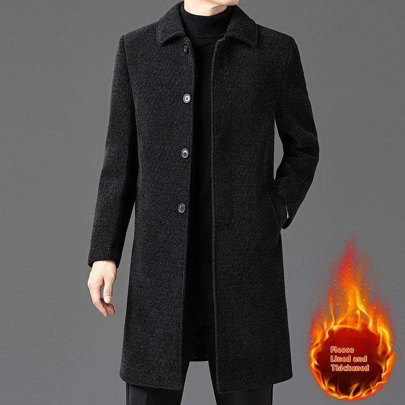 Lapelle de tempérament avec manteau de laine pour hommes Velvet