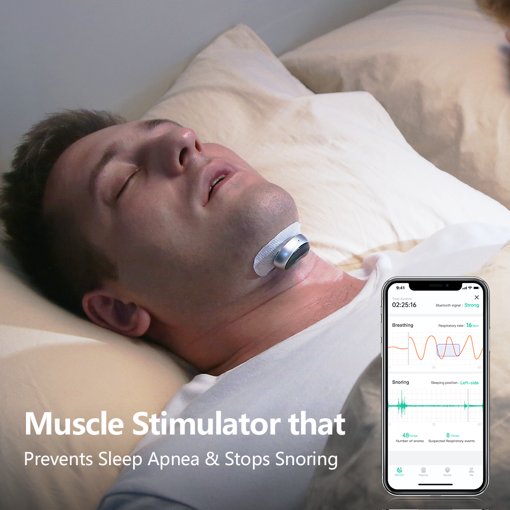 Smart Anti Snoring Device Electronic Muscle Stimulateur Pro avec 20pcs bandes conductrices