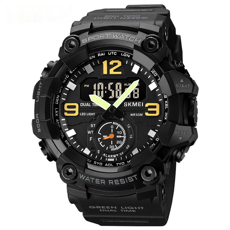 Multifonctionnel Dual-Movement Sports Montre électronique pour hommes
