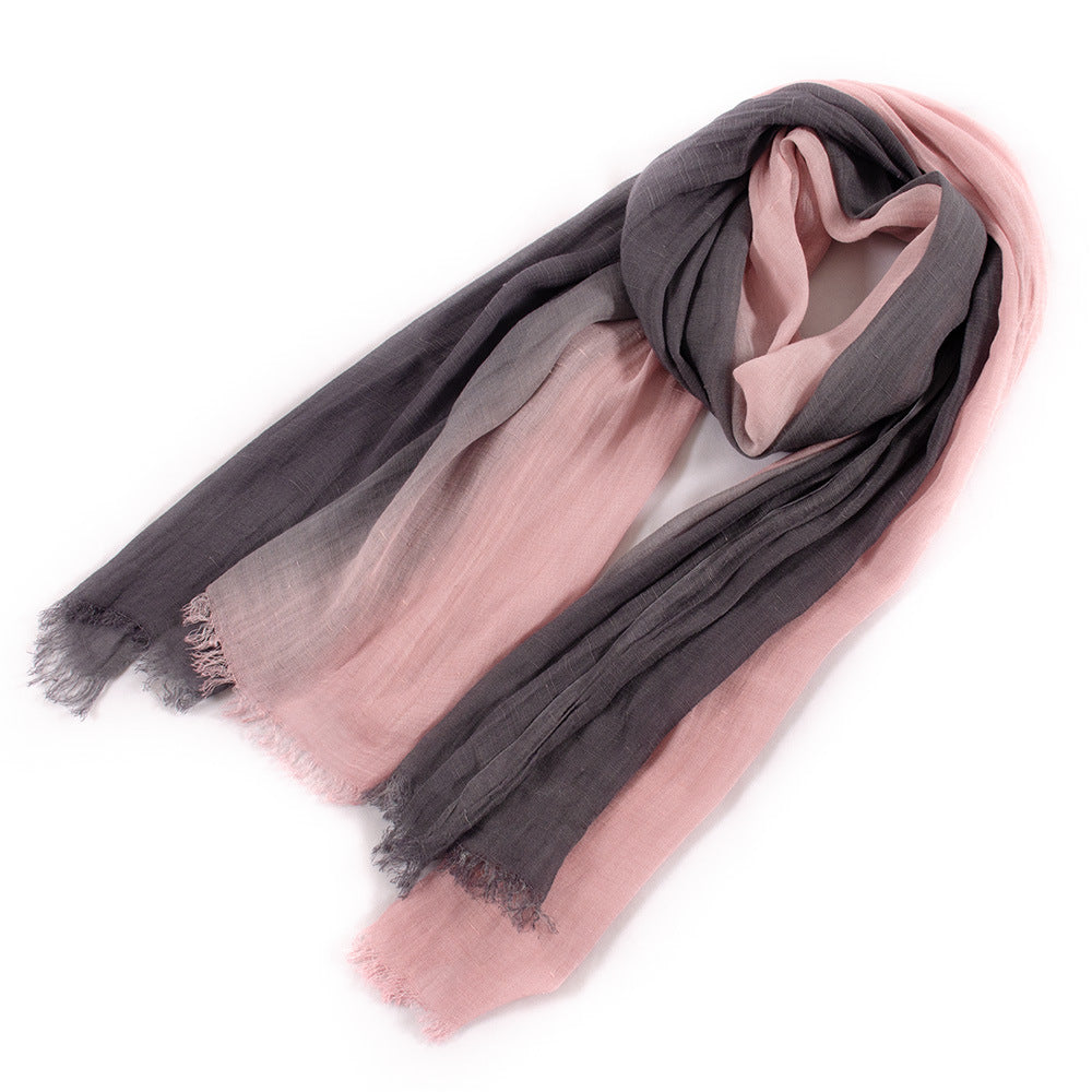 Grande écharpe douce chaud en coton Tassel