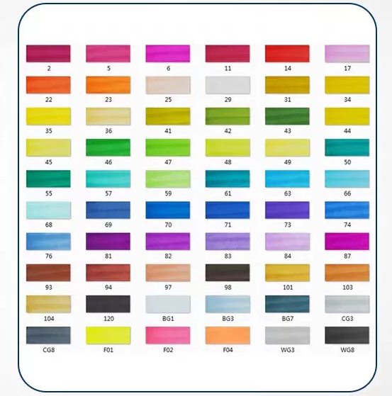 Double-tête alcool huileux couleur Animation stylo de peinture pour les étudiants professionnels d'art