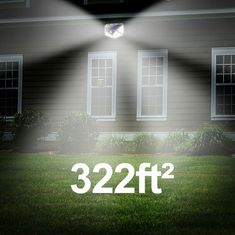Solar Power PIR Motion Sensor Lumières murales 1o0 LED Outdoor Garden Lampe de sécurité