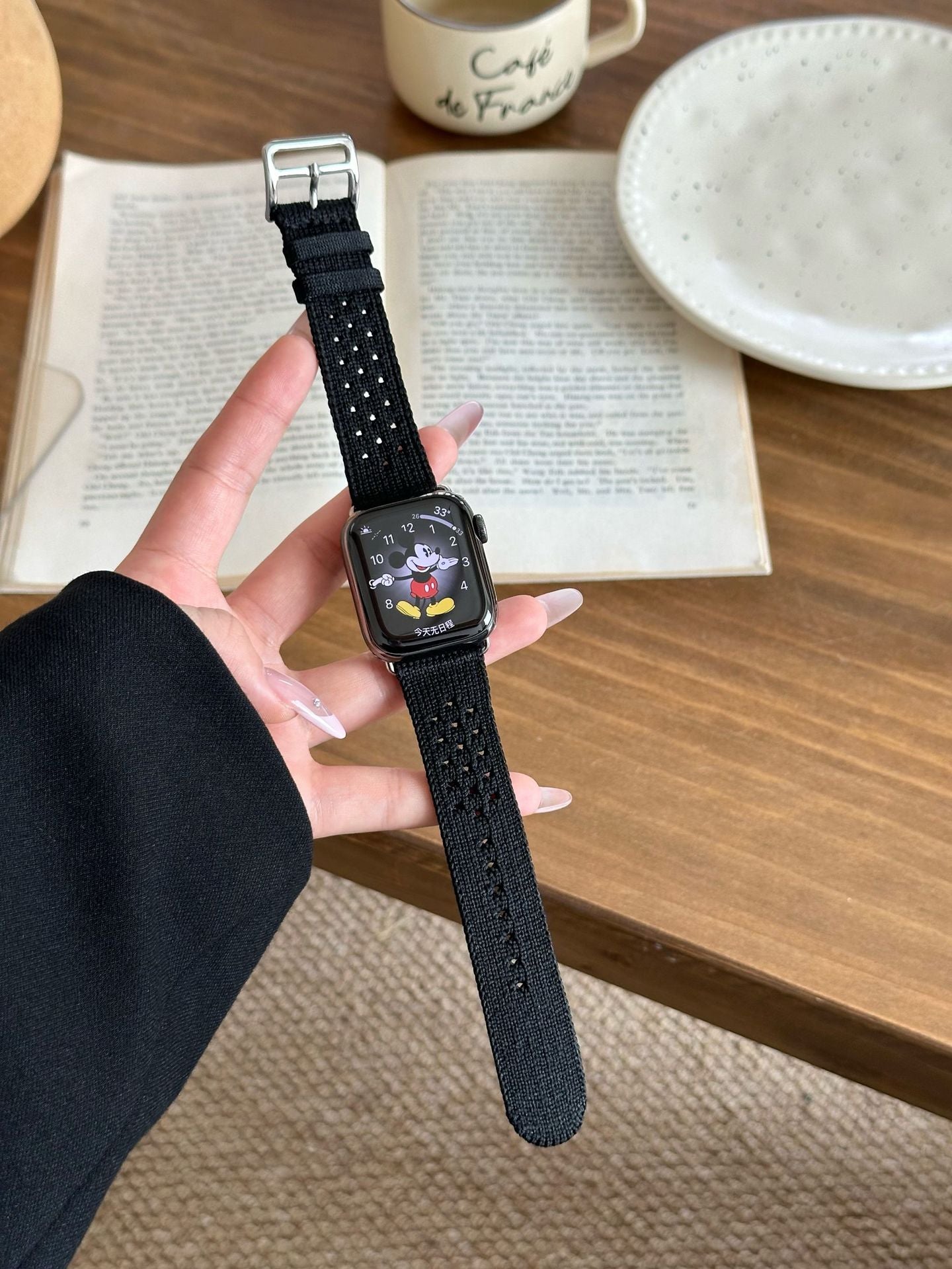 Bracelet de montre tissé en nylon tricoté