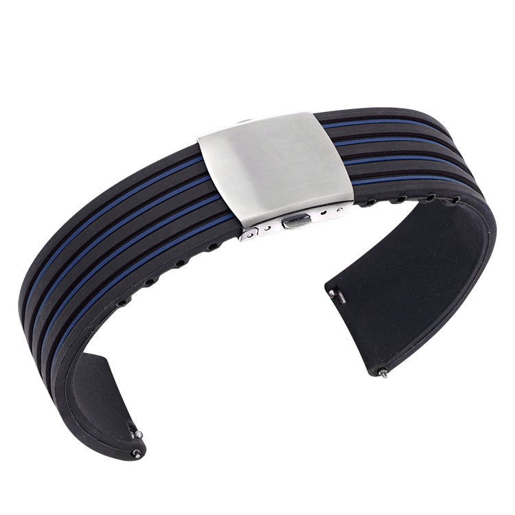 Bracelet en silicone rayé à deux tons d'oreille