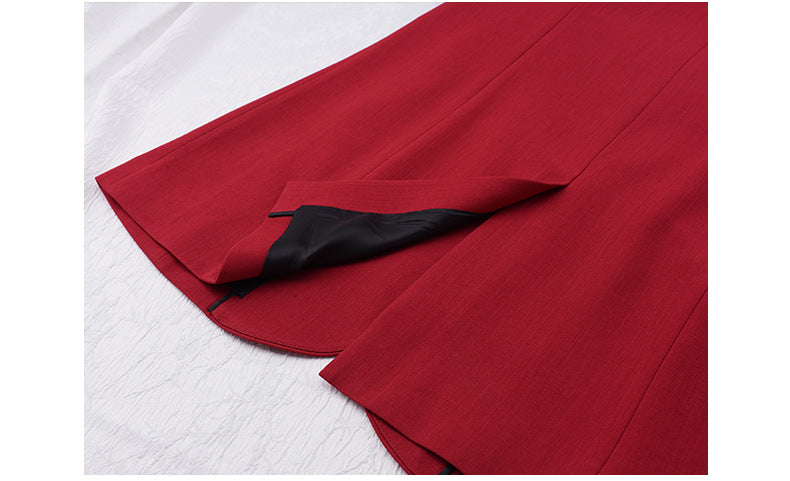 Veste à deux seins sans collier pour femmes de grande taille d'automne