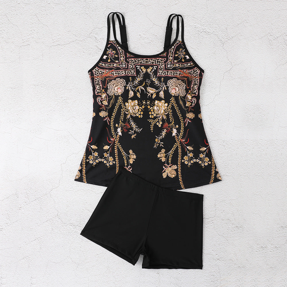 Maillot de bain de style boxeur à taille ajustée