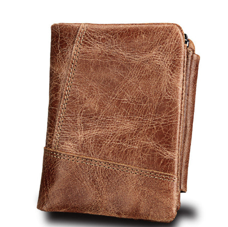 Portefeuille en cuir rétro pour homme Fentes de cartes multiples