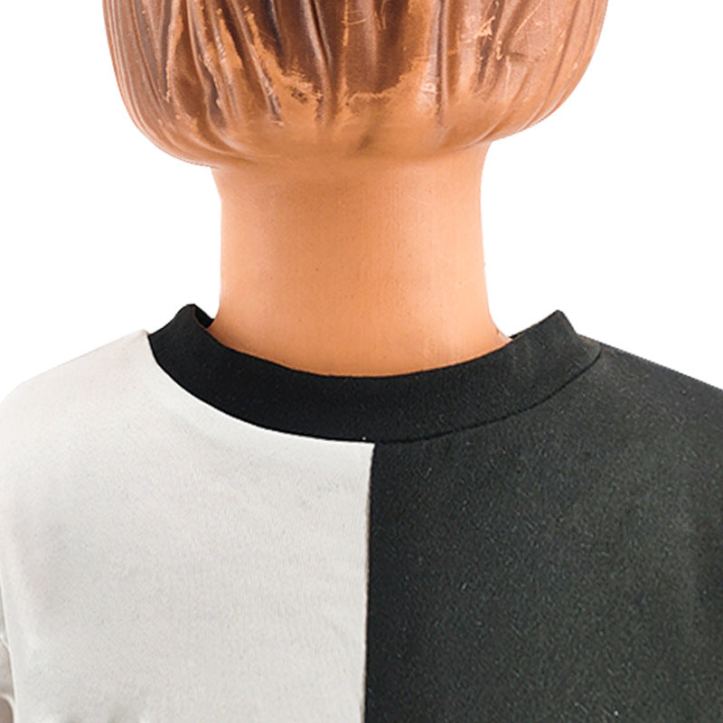 Black and white contrasting color Parent-child style