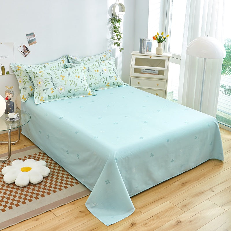 Feuilles de lit simples en coton imprimé Twill