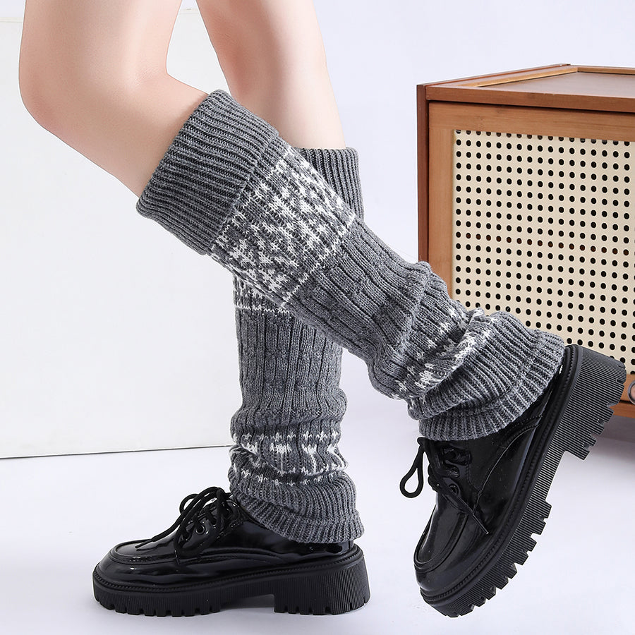 Calcetines Fair Isle Knit Chaussettes Stackable Mid Chaussettes de veau Femmes Bottes de neige d'hiver Acce