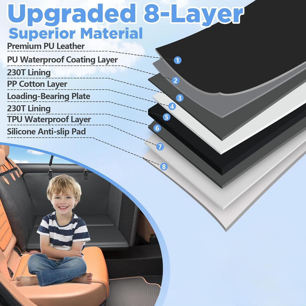 PU Leather Dog Back Seat Extender