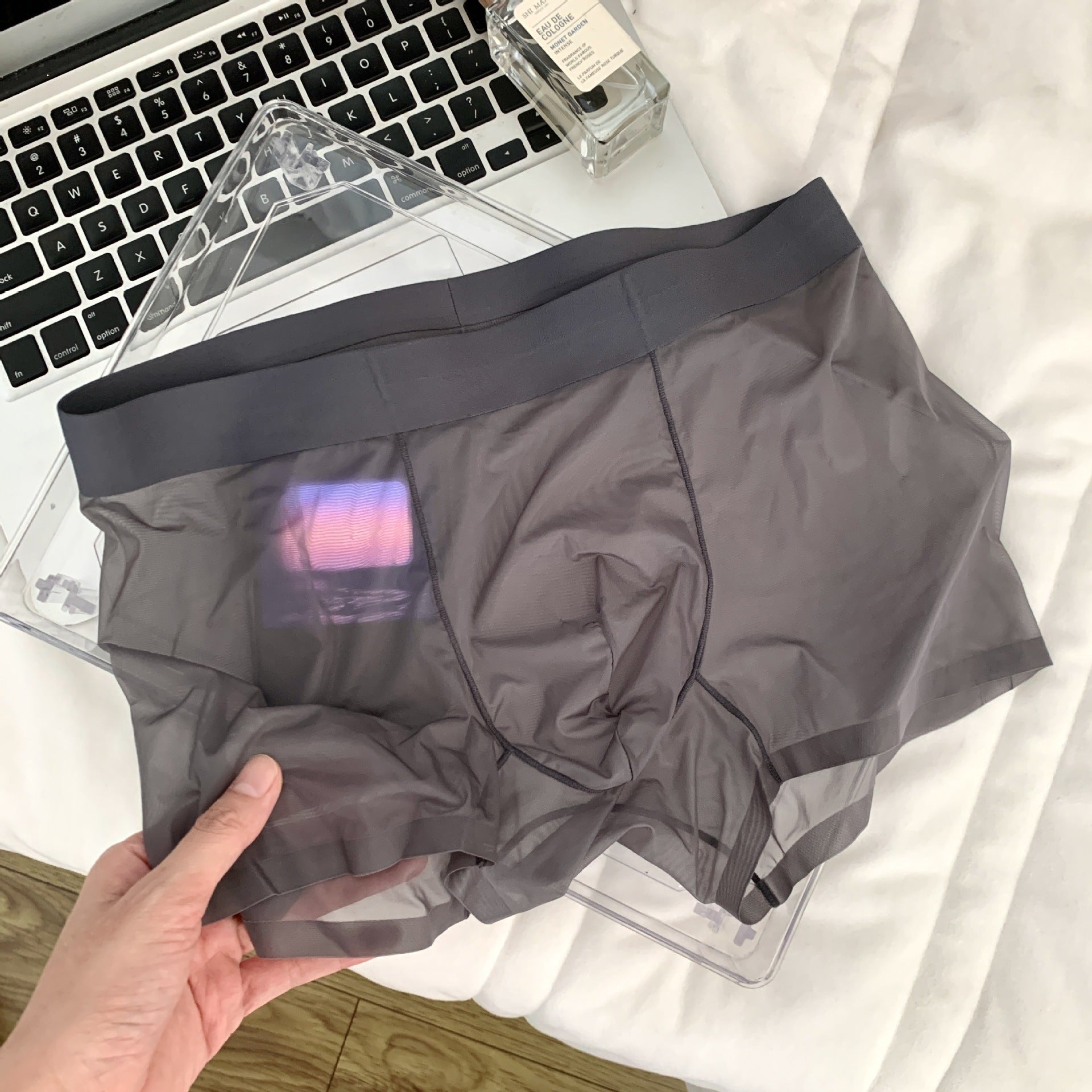 20D Ice Silk Nude Feel Seamless Boxers sous-vêtements homme transparent ultra-mince