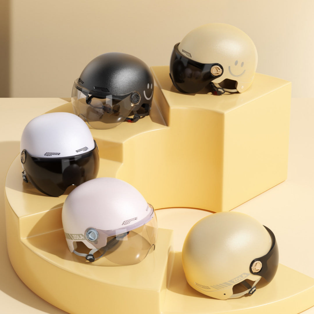 Casque de sécurité couleur solide de moto pour femmes