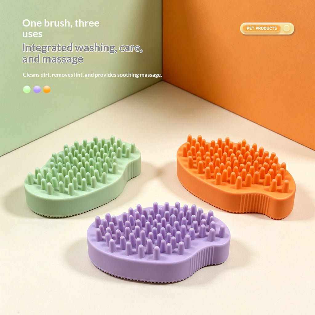 Brosse de bain pour animaux de compagnie Brosse de massage double-soudage
