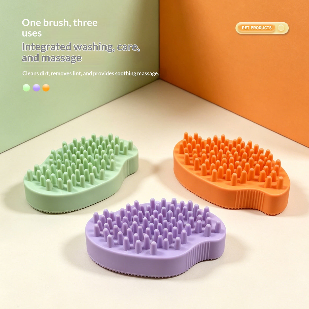Brosse de bain pour animaux de compagnie Brosse de massage double-soudage