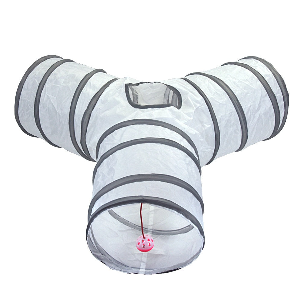 White Cat Tunnel Rolling Dragon Pet Toy Fournitures