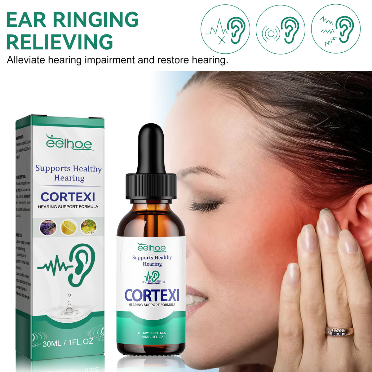 Apaisant les gouttes d'oreille 30ml par bouteille