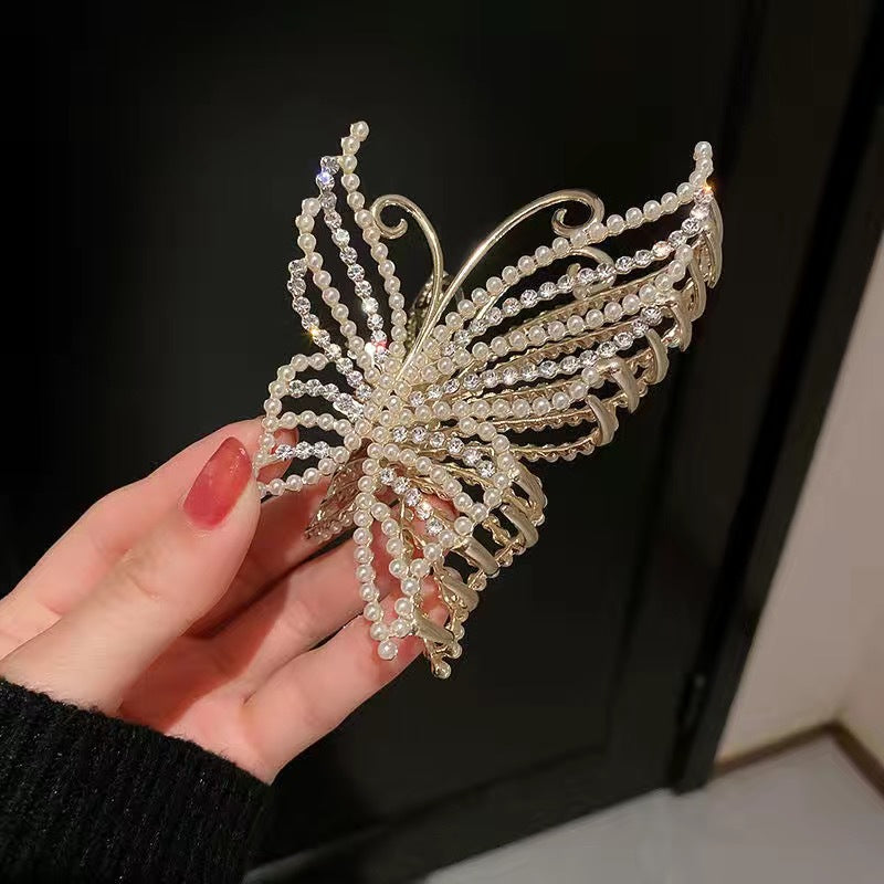 Poignée en alliage de papillon de perles de dames