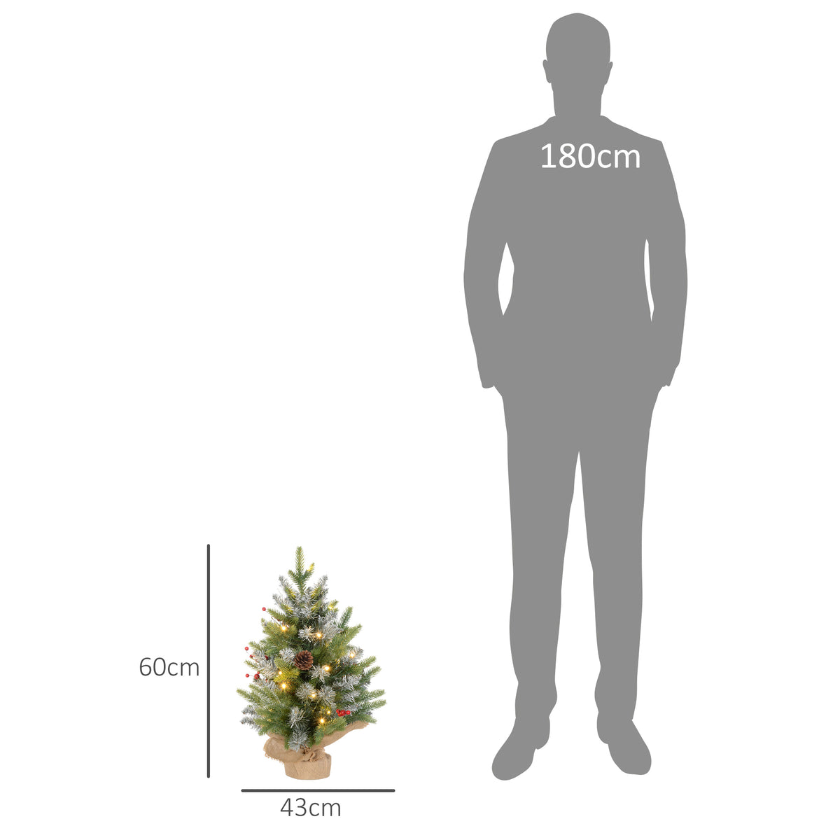 Ensemble de deux arbres de Noël de 2 pieds