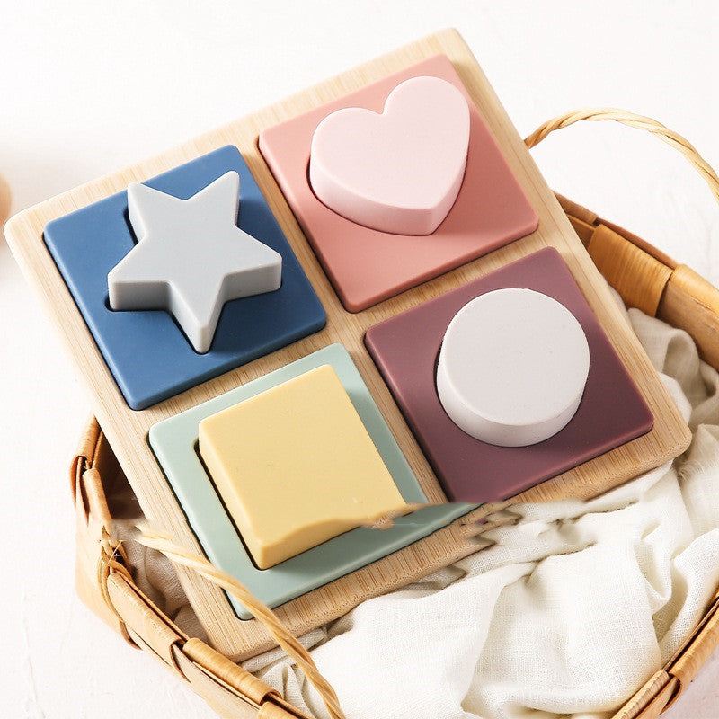 Puzzle de reconnaissance de la forme de silicone comestible